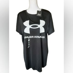 Under Armour - NWT black  T-Shirt with white front print for women - Size: XL